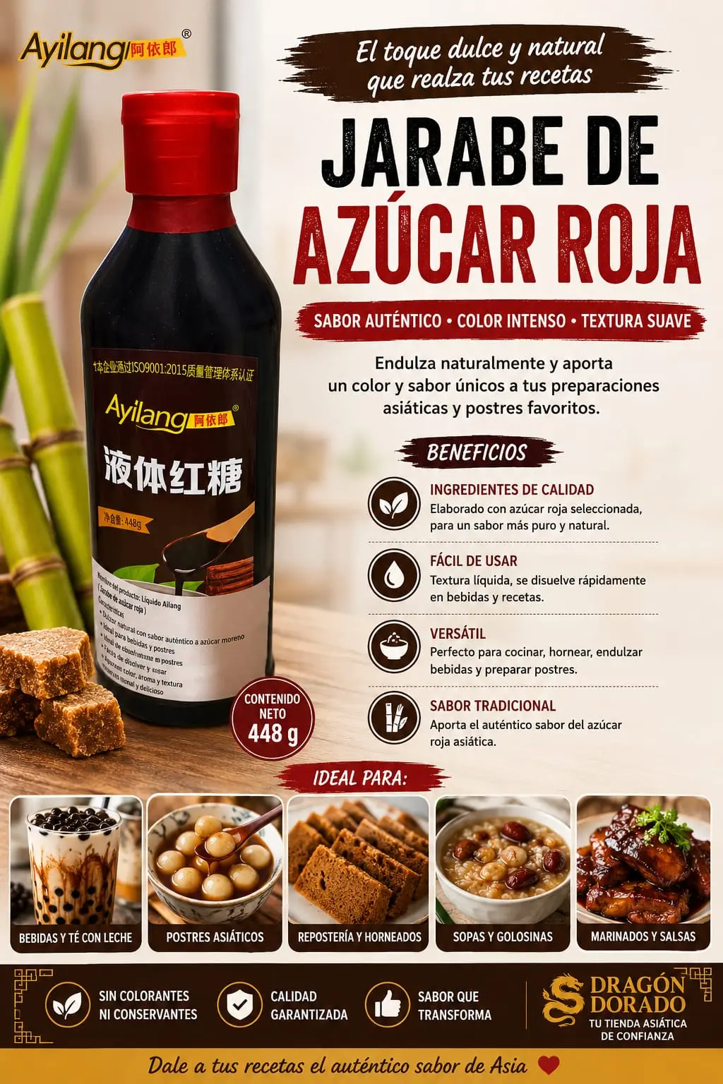 JARABE DE AZUCAR MORENA AYILANG 450G